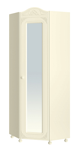 Шкаф угловой с зеркалом Ассоль плюс АС-522К (правый с короной) ваниль