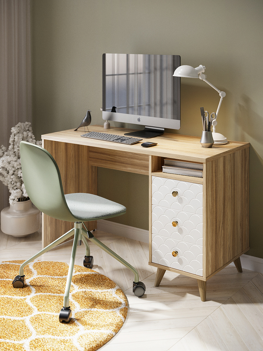 Стол Велламо ВО-17 блэквуд ячменный/бланж (правый)