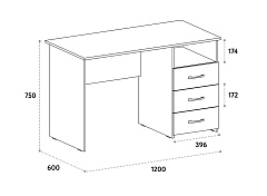 Стол письменный С-112K блэквуд сатиновый