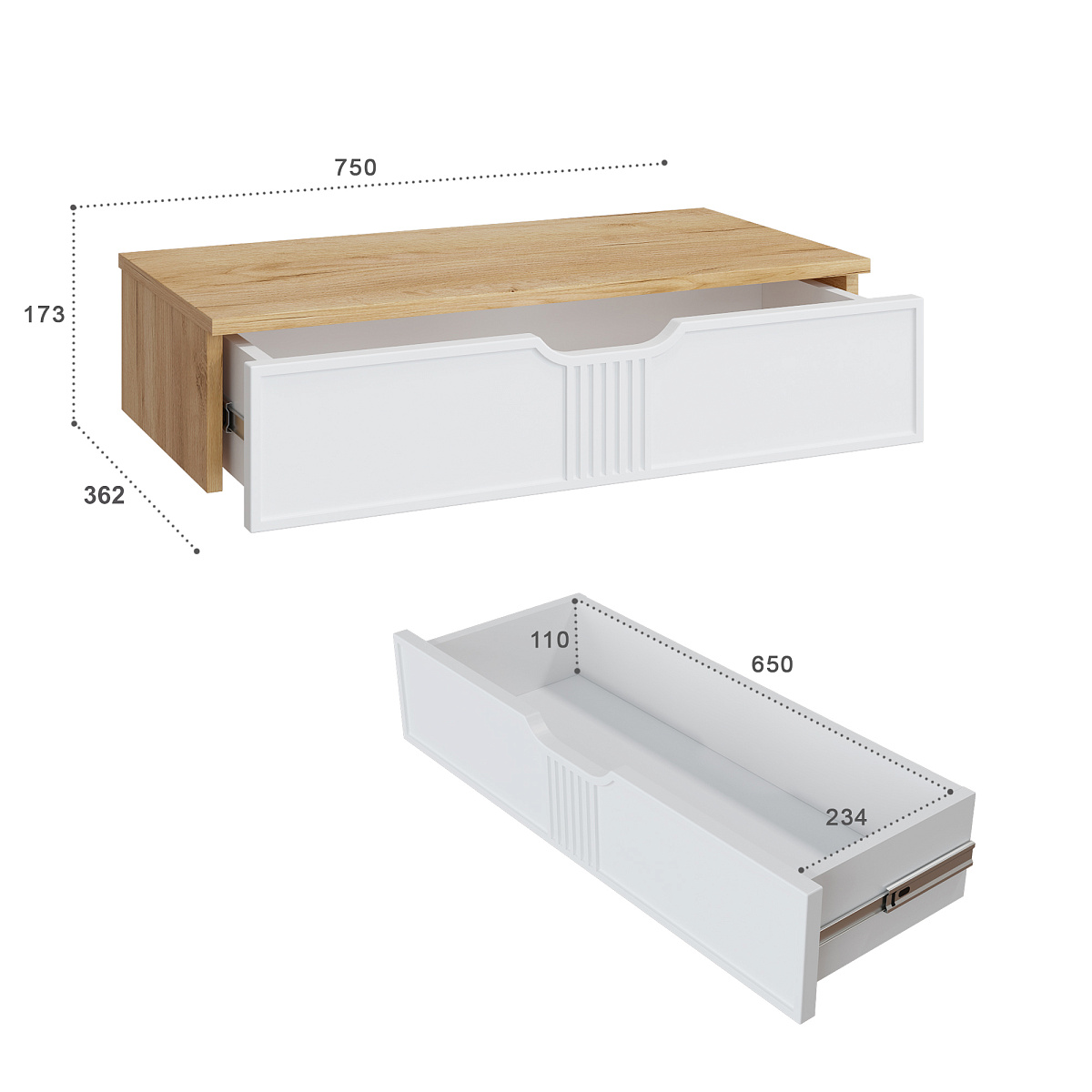 Комплект мебели для спальни Эмилия ЭЛ-006 дуб крафт золотой/меренга