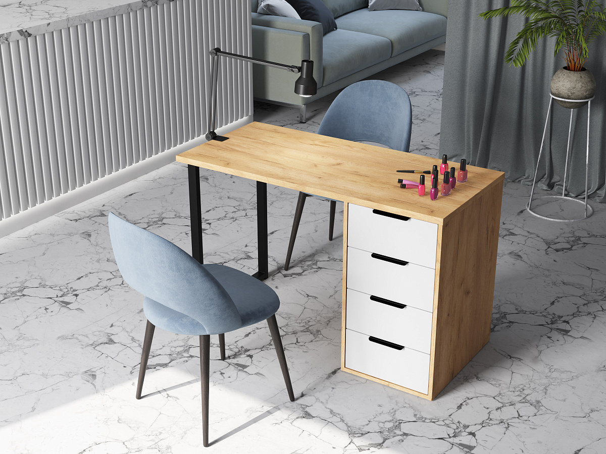 Стол С-400 дуб крафт золотой/меренга