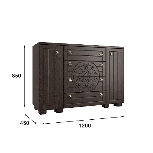 Комод «Монблан» МБ-36К венге/орех шоколадный