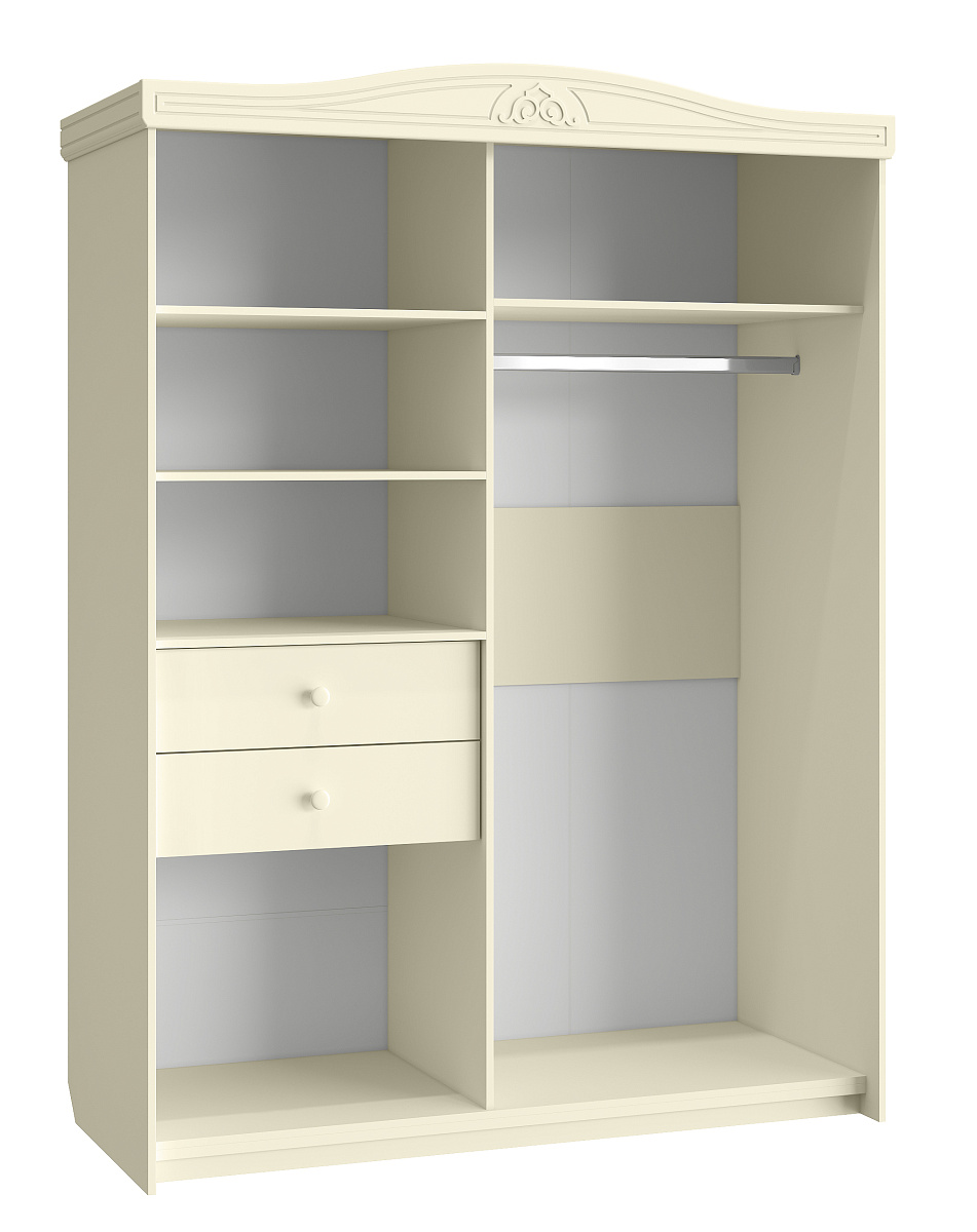Шкаф-купе с зеркалом Ассоль плюс АС-16 ваниль