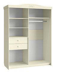 Шкаф-купе с зеркалом Ассоль плюс АС-16 ваниль