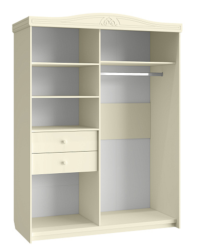 Шкаф-купе с зеркалом Ассоль плюс АС-16 ваниль