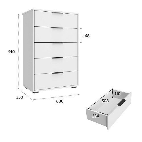 Комод Оптима ОП-05 белый структурный/меренга