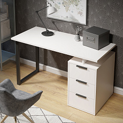 Стол С-406 белый структурный/меренга (1350*600)