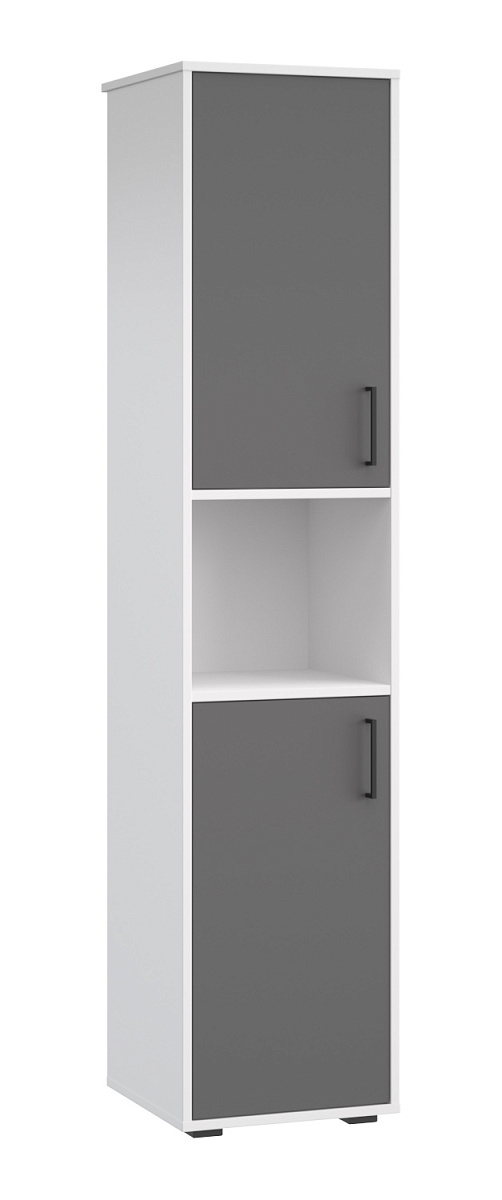 Шкаф-пенал Оскар ОС-02 белый структурный/графит