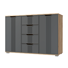 Комод Эмилия ЭЛ-21 дуб крафт золотой/графит