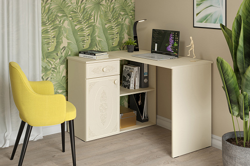 Стол угловой Ассоль плюс АС-67 ваниль