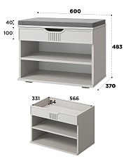 Тумба Эмилия ЭЛ-44К кашемир/шарли керамика