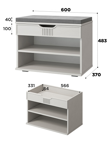 Тумба Эмилия ЭЛ-44К кашемир/шарли керамика
