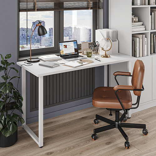 Стол С-600 белый структурный/каркас белый (1350х600)