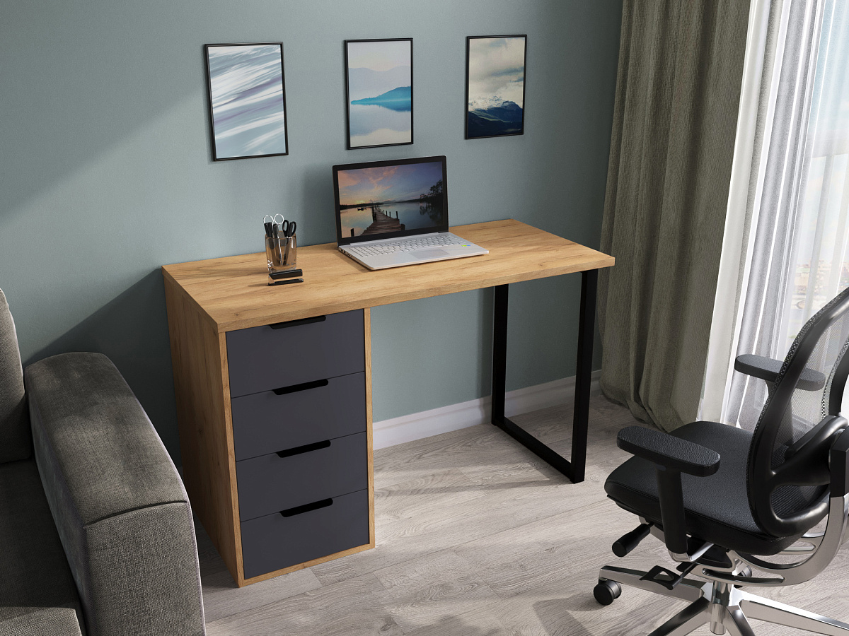 Стол С-400 дуб крафт золотой/графит