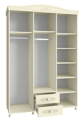 Шкаф трёхдверный с зеркалом Ассоль плюс АС-27 ваниль