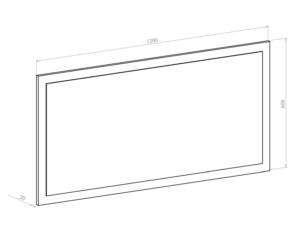 Зеркало Виктория ВИ-19 (1200x600) северное дерево светлое