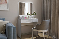 Полка с зеркалом ТН-1 белый структурный