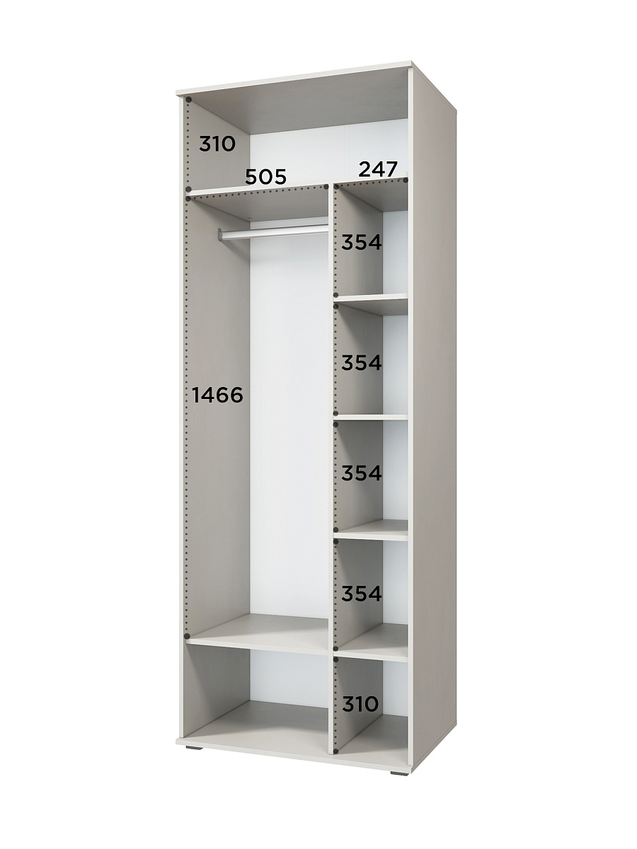 Шкаф для одежды Эмилия ЭЛ-16К комбинированный кашемир/шарли керамика