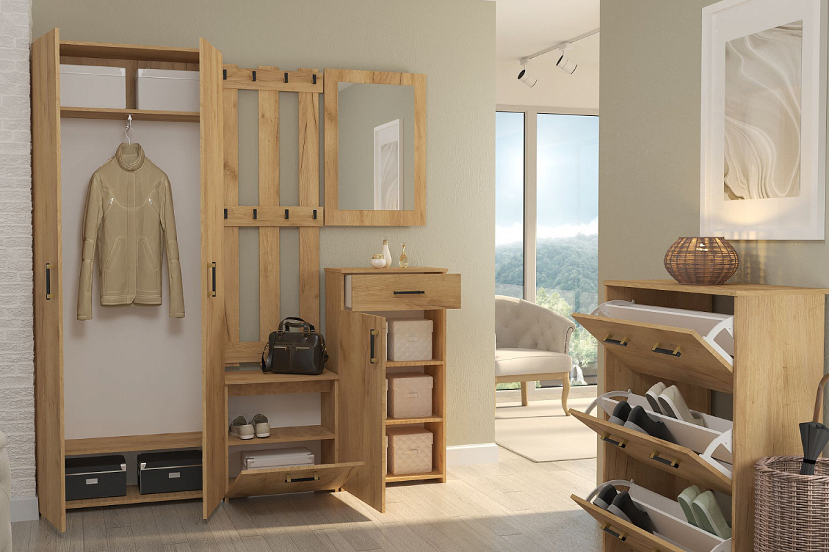 Шкаф под обувь Агата АТ-1 дуб крафт золотой