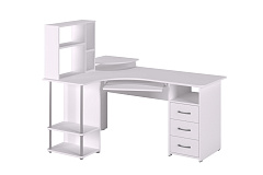 Стол компьютерный С-237 с полкой СЕ-237 белый структурный