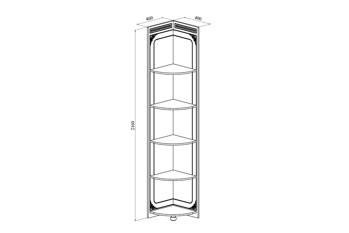 Стеллаж угловой Ассоль АС-54 белое дерево