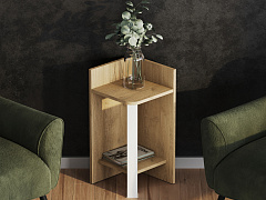 Этажерка Э-01 дуб крафт золотой/белый