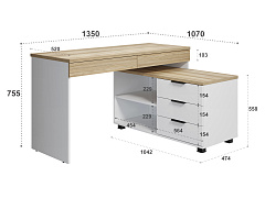 Стол Скайлайт СЛ-22К блэквуд ячменный/белый/меренга