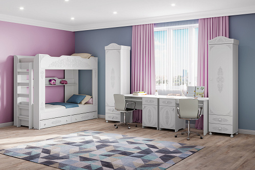 Гарнитур для детской Ассоль АС-054 белое дерево