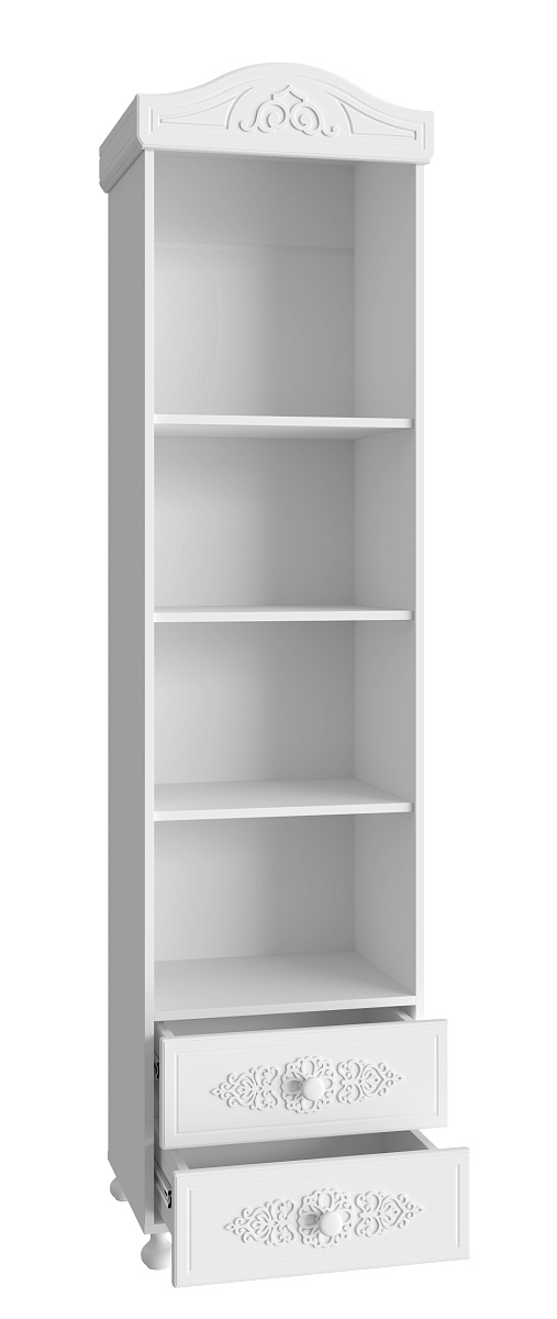 Шкаф-пенал со стеклом Ассоль АС-1 белое дерево