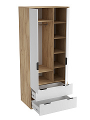 Шкаф платяной Оптима ОП-25 дуб крафт золотой/меренга