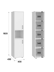 Шкаф-пенал Оскар ОС-02 белый структурный