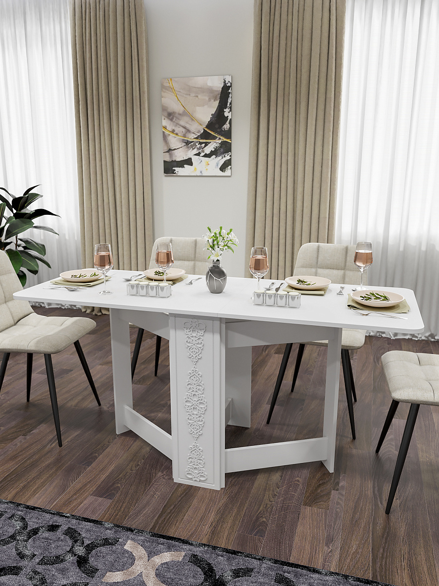 Стол раскладной СМ-4 белое дерево