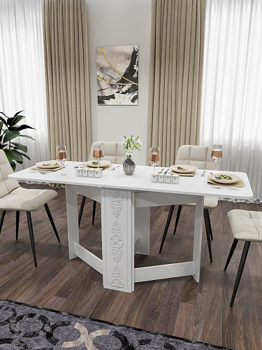 Стол раскладной СМ-4 белое дерево