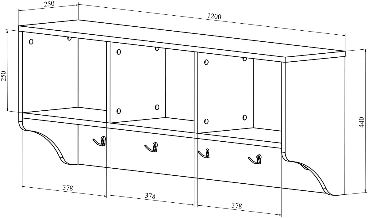 Вешалка ДримСтар ДС-30 дуб эвок
