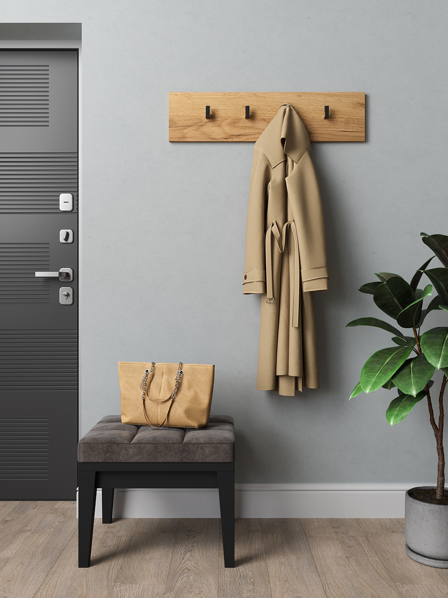 Вешалка Агата АТ-5 дуб крафт золотой