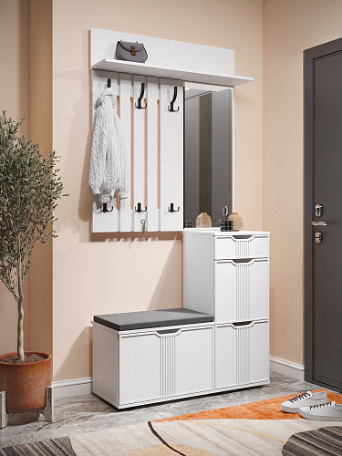 Вешалка Эмилия ЭЛ-6 белый структурный