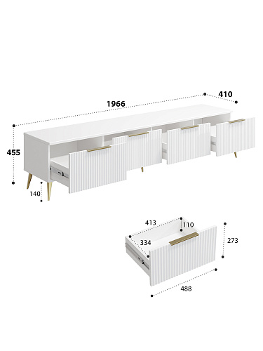 Тумба ТВ Афина АФ-04 белый бриллиант/бланж