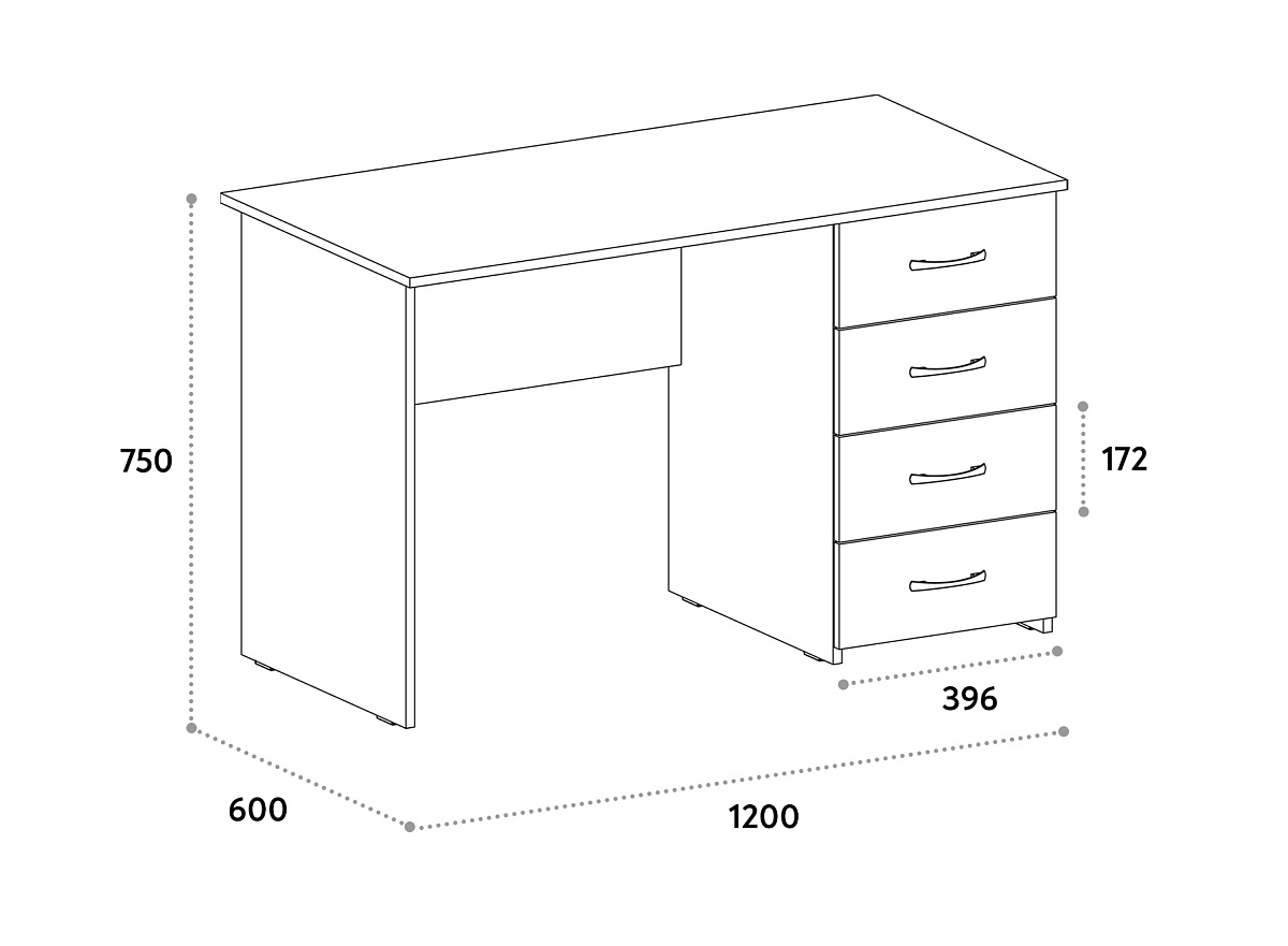Стол письменный С-111К дуб крафт табачный