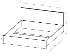 Кровать Анастасия АН-20К (2000x1800) венге луизиана