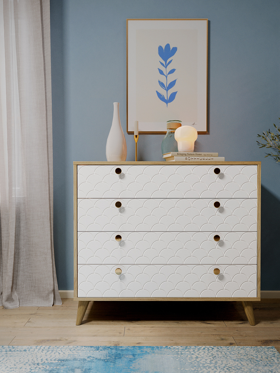 Комод Велламо ВО-12 блэквуд ячменный/бланж