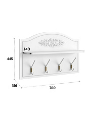 Вешалка Ассоль АС-72 белое дерево
