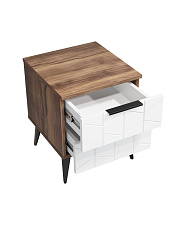 Тумба прикроватная Контемпо КТ-04 дуб барокко янтарный/бланж