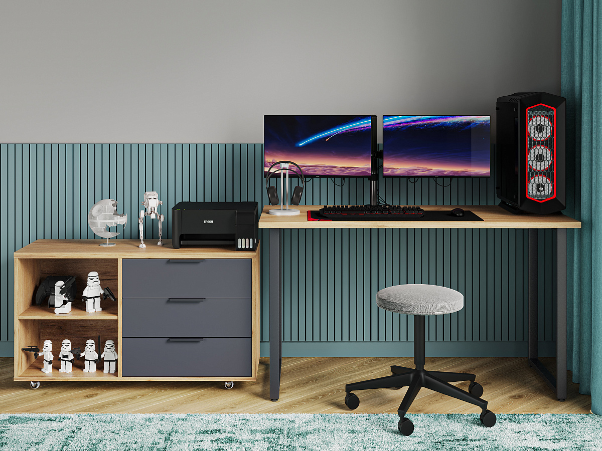 Тумба К-50 дуб крафт золотой/графит