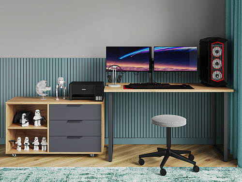 Тумба К-50 дуб крафт золотой/графит