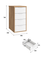 Тумба К-53 дуб крафт золотой/меренга