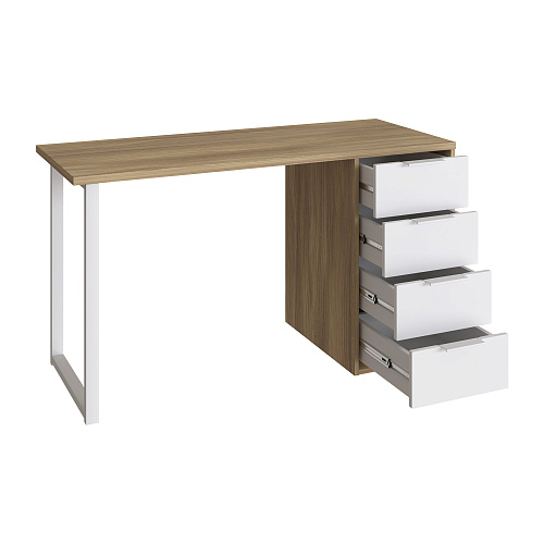 Стол С-412 блэквуд ячменный/меренга (1350х550 белая опора)