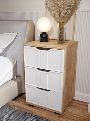 Тумба прикроватная Эмилия ЭЛ-26 дуб крафт золотой/меренга