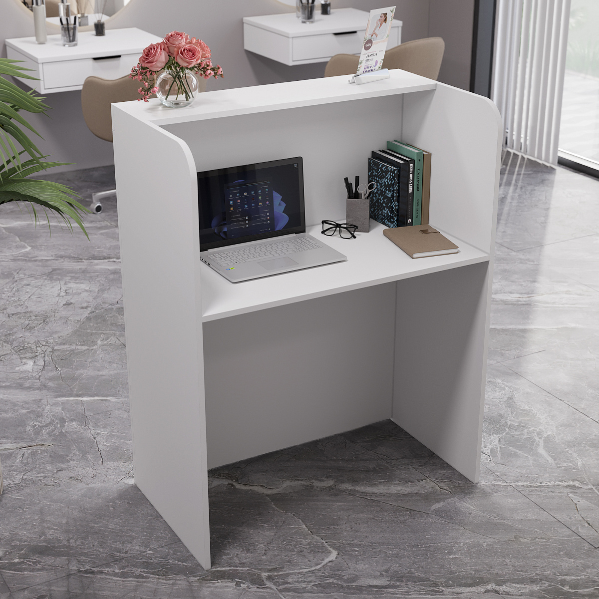 Тумба/ресепшн Р-01 белый структурный