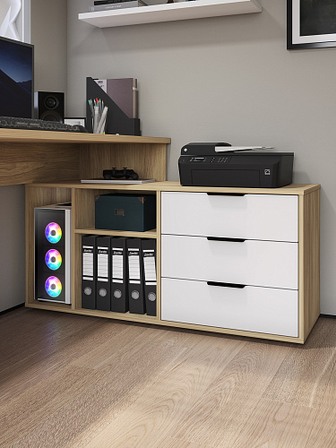 Стол угловой Оптима ОП-22 блэквуд ячменный/меренга