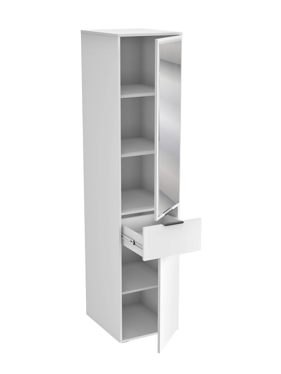 Пенал с зеркалом Оптима ОП-27 белый структурный/меренга